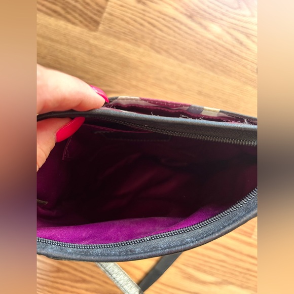 Coach Signature Madison Sateen Crossbody Bag, Grey/White/Black/Purple Color - Picture 5 of 9